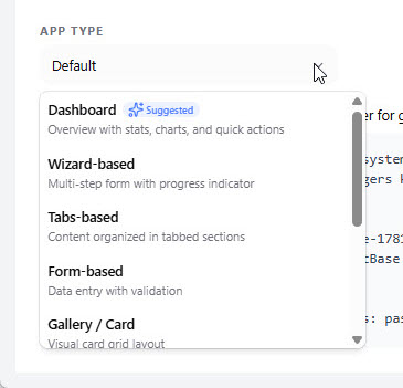 Choosing an app type