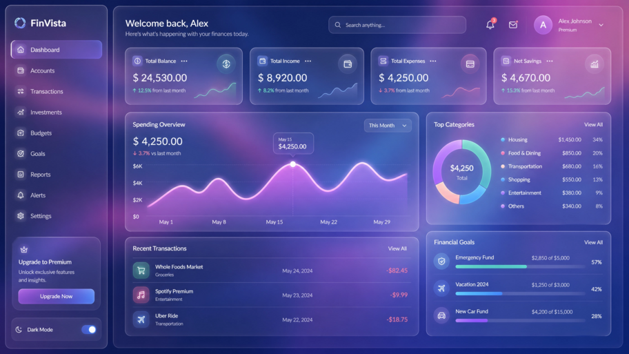 A screenshot of an app with Glassmorphism style