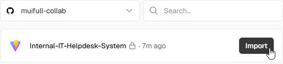To import a Github repository into Vercel