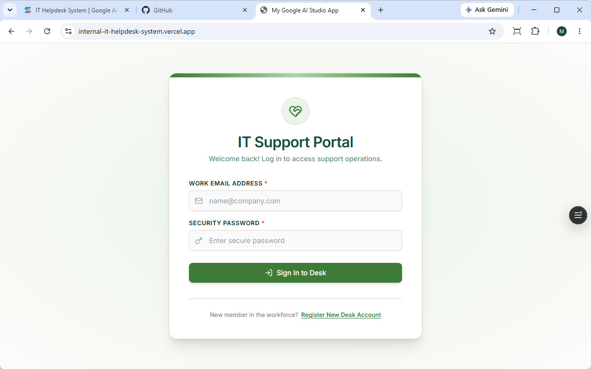 Successfully deployed an app created with AI Studio in Vercel